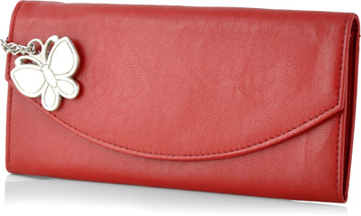 Butterflies Casual Red Clutch
