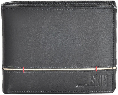 

Second Skin Men Black Genuine Leather Wallet(10 Card Slots)