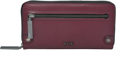 

RI2K Girls Maroon Genuine Leather Wallet(12 Card Slots), Windsor wine-01