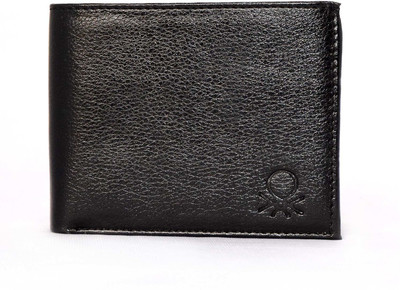 D'zigners Men Black Genuine Leather Wallet(11 Card Slots)