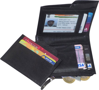 

Style 98 Men Black Genuine Leather Wallet(6 Card Slots)