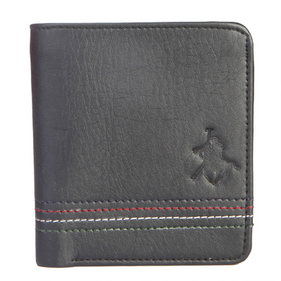 

Royal County Of Berkshire Polo Club Men Black Artificial Leather Wallet(3 Card Slots), Black-02
