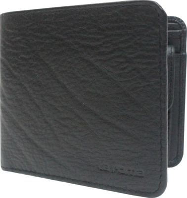 

La Roma Men Black Genuine Leather Wallet(3 Card Slots)