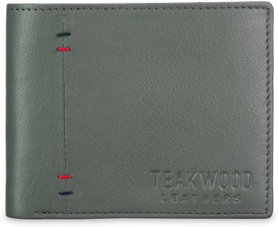 

Teakwood Men Blue Genuine Leather Wallet(4 Card Slots)