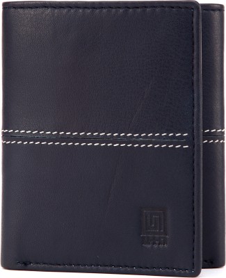 

U+N Men Blue Genuine Leather Wallet(6 Card Slots)