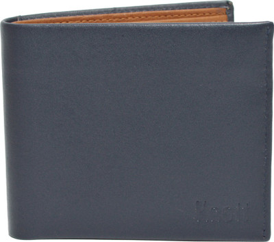 

Knott Men Blue Genuine Leather Wallet(6 Card Slots)