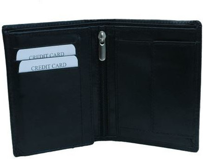 

SARAKRAFT Men Black Genuine Leather Wallet(7 Card Slots)
