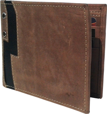 

THE NUKAICHAU Men Brown Genuine Leather Wallet(6 Card Slots), Hun. brn blk 6