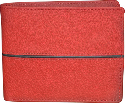 

Style 98 Men Multicolor Genuine Leather Wallet(6 Card Slots), Black:red