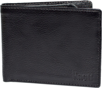 

Knott Men Black Genuine Leather Wallet(4 Card Slots), Black-01