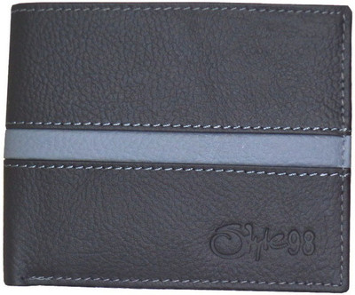 

Style 98 Men Casual, Formal Grey Genuine Leather Wallet(6 Card Slots), Black;grey