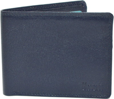 

Knott Men Blue Genuine Leather Wallet(10 Card Slots)
