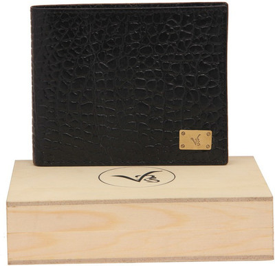 

VRSR Men Black, Tan Genuine Leather Wallet(9 Card Slots)