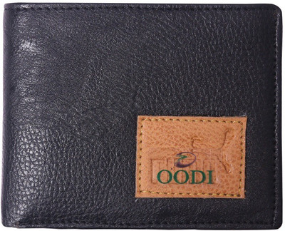 

OODI Men Black Genuine Leather Wallet(3 Card Slots)