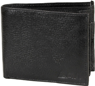 AVI Men Black Genuine Leather Wallet(4 Card Slots)