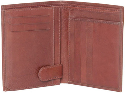 

Vermello Men Brown Genuine Leather Wallet(12 Card Slots)
