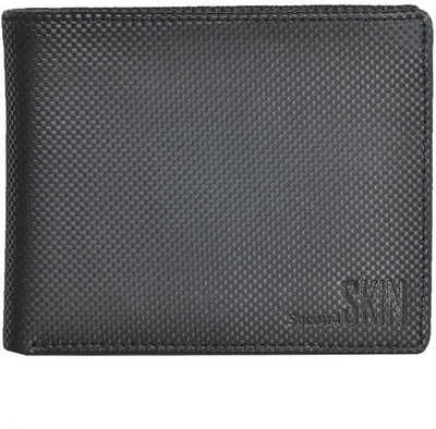 

Second Skin Men Black Genuine Leather Wallet(10 Card Slots)