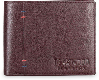 

Teakwood Men Maroon Genuine Leather Wallet(2 Card Slots)