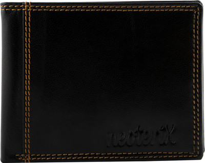 

Neoterix Men Black Genuine Leather Wallet(7 Card Slots), Shining black