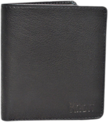 

Knott Men Black Genuine Leather Wallet(5 Card Slots), Black-12