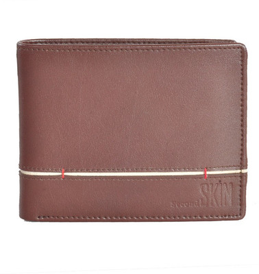 

Second Skin Men Brown Genuine Leather Wallet(10 Card Slots)