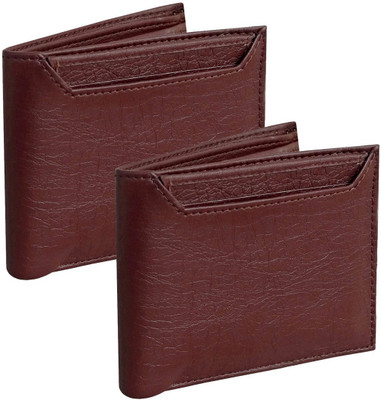 

Pellcaso Men Brown Artificial Leather Wallet(6 Card Slots), Brown & brown