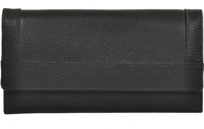 

VALENORE Women Black Genuine Leather Wallet(10 Card Slots)