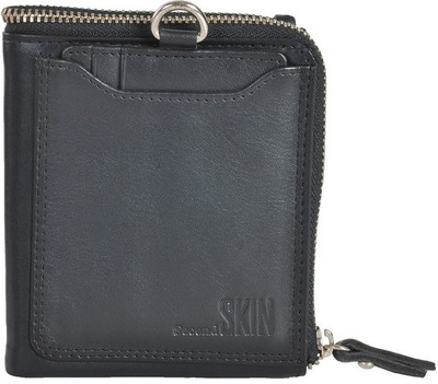 

Second Skin Men Black Genuine Leather Wallet(10 Card Slots)