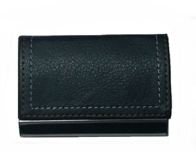 

ShopoSite Men Black Artificial Leather Card Holder(1 Card Slot)