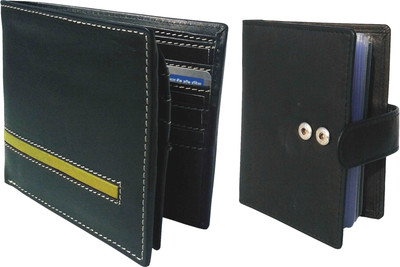 

NUKAICHAU Men Black Genuine Leather Wallet(15 Card Slots)