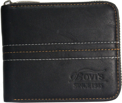 

Bovis Men Black Genuine Leather Wallet(11 Card Slots)