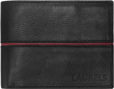 

Laurels Men Black Genuine Leather Wallet(12 Card Slots)