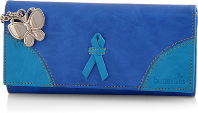 

Butterflies Women Casual, Evening/Party Blue Artificial Leather Wallet(6 Card Slots)