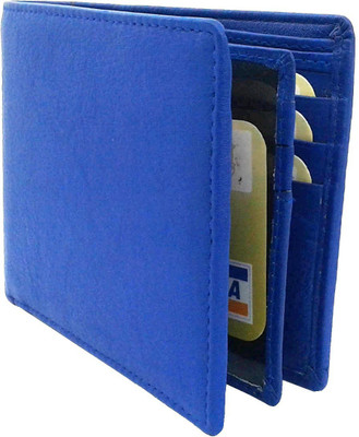 

NUKAICHAU Men Blue Genuine Leather Wallet(10 Card Slots), Blu