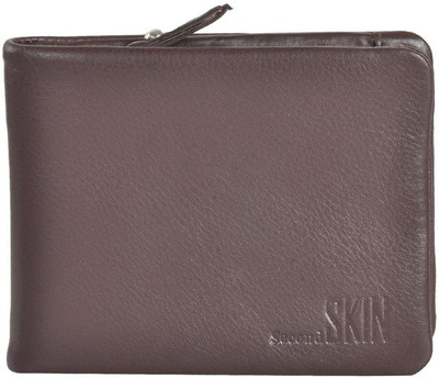 

Second Skin Men Brown Genuine Leather Wallet(10 Card Slots)