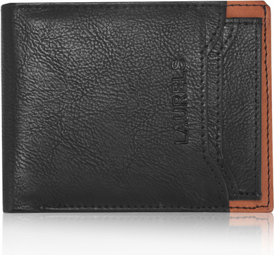 

Laurels Men Black Artificial Leather Wallet(8 Card Slots)