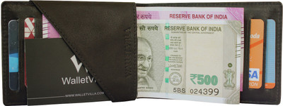

Wallet Villa Men Black Genuine Leather Money Clip(4 Card Slots)