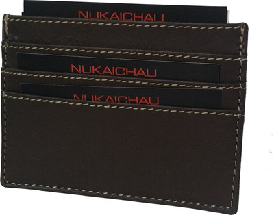 

NUKAICHAU Men Brown Genuine Leather Card Holder(7 Card Slots), Card brn 7