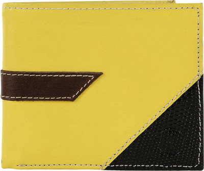 INLAY Boys Yellow Genuine Leather Wallet(8 Card Slots)