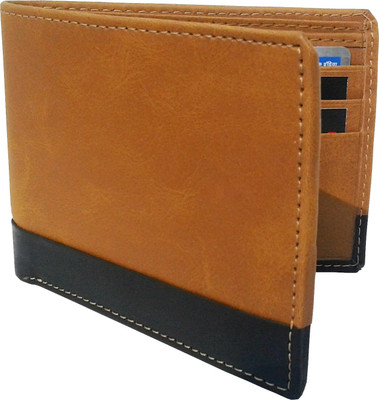

NUKAICHAU Men Tan Artificial Leather Wallet(7 Card Slots), Tan blk 7