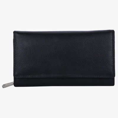 

Teakwood Women Black Genuine Leather Wallet(4 Card Slots)