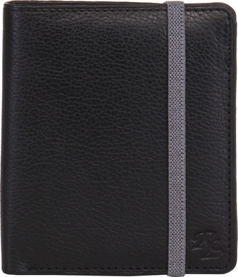 RLE Men Black Genuine Leather Wallet(9 Card Slots)