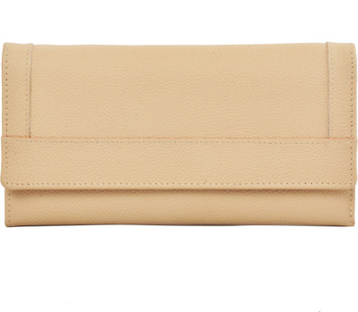 

VALENORE Women Beige Genuine Leather Wallet(10 Card Slots)