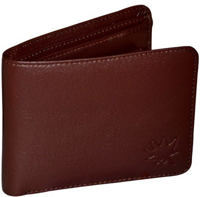 haptic Men Brown Genuine Leather Wallet(6 Card Slots)