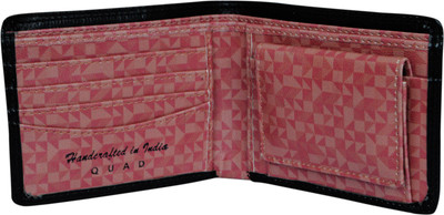 

QUAD Men Black, Red Artificial Leather Wallet(6 Card Slots)