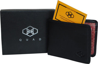 

QUAD Men Black, Red Artificial Leather Wallet(6 Card Slots)