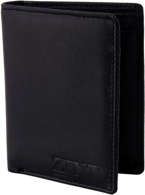 

ZINT Men Black Genuine Leather Wallet(5 Card Slots)