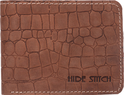 

Hide Stitch Men Brown Genuine Leather Wallet(3 Card Slots), Brown-05