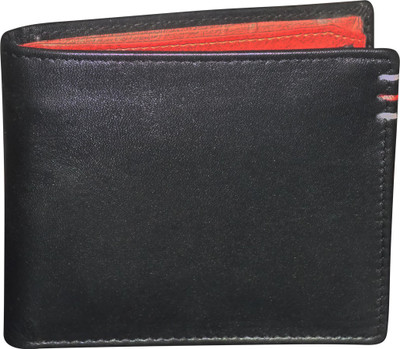 

Style 98 Men Multicolor Genuine Leather Money Clip(3 Card Slots), Black:red