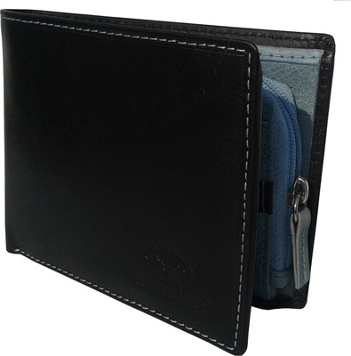 

NUKAICHAU Boys Blue Genuine Leather Wallet(8 Card Slots), Blk blu 8